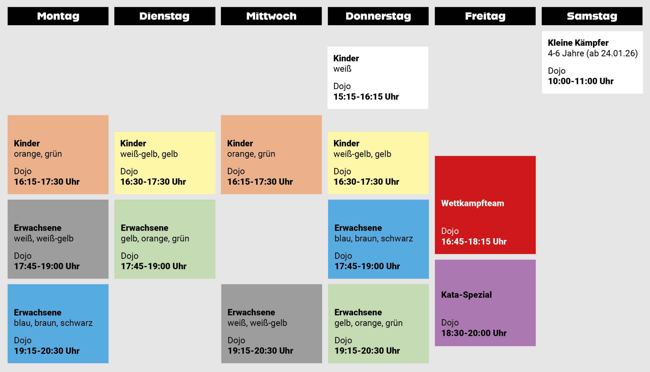 Nintai Karate Trainingsplan